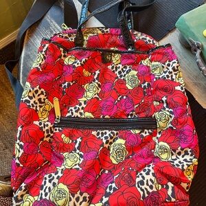 Betsy Johnson Floral and Leopard Print Women's Backpack/purse